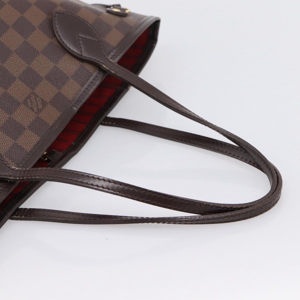 LOUIS VUITTON Damier Ebene Neverfull PM Tote Bag N51109 LV Auth 203266A