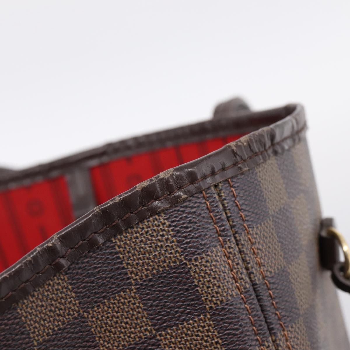 LOUIS VUITTON Damier Ebene Neverfull MM Tote Bag N51105 LV Auth 203271A
