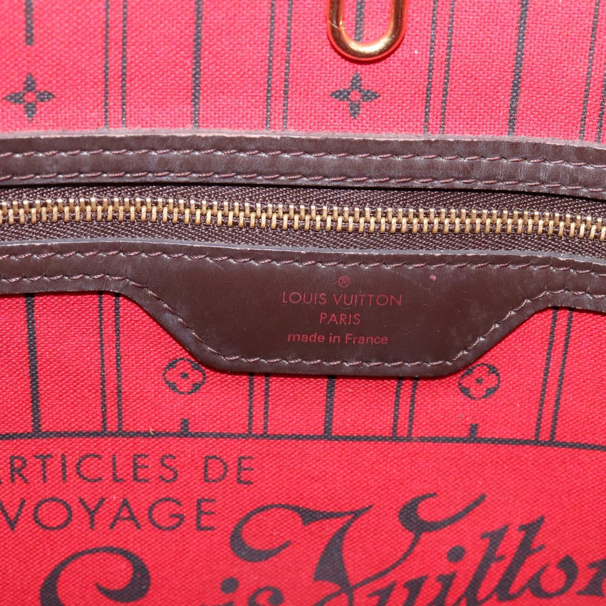 LOUIS VUITTON Damier Ebene Neverfull MM Tote Bag N51105 LV Auth 203271A