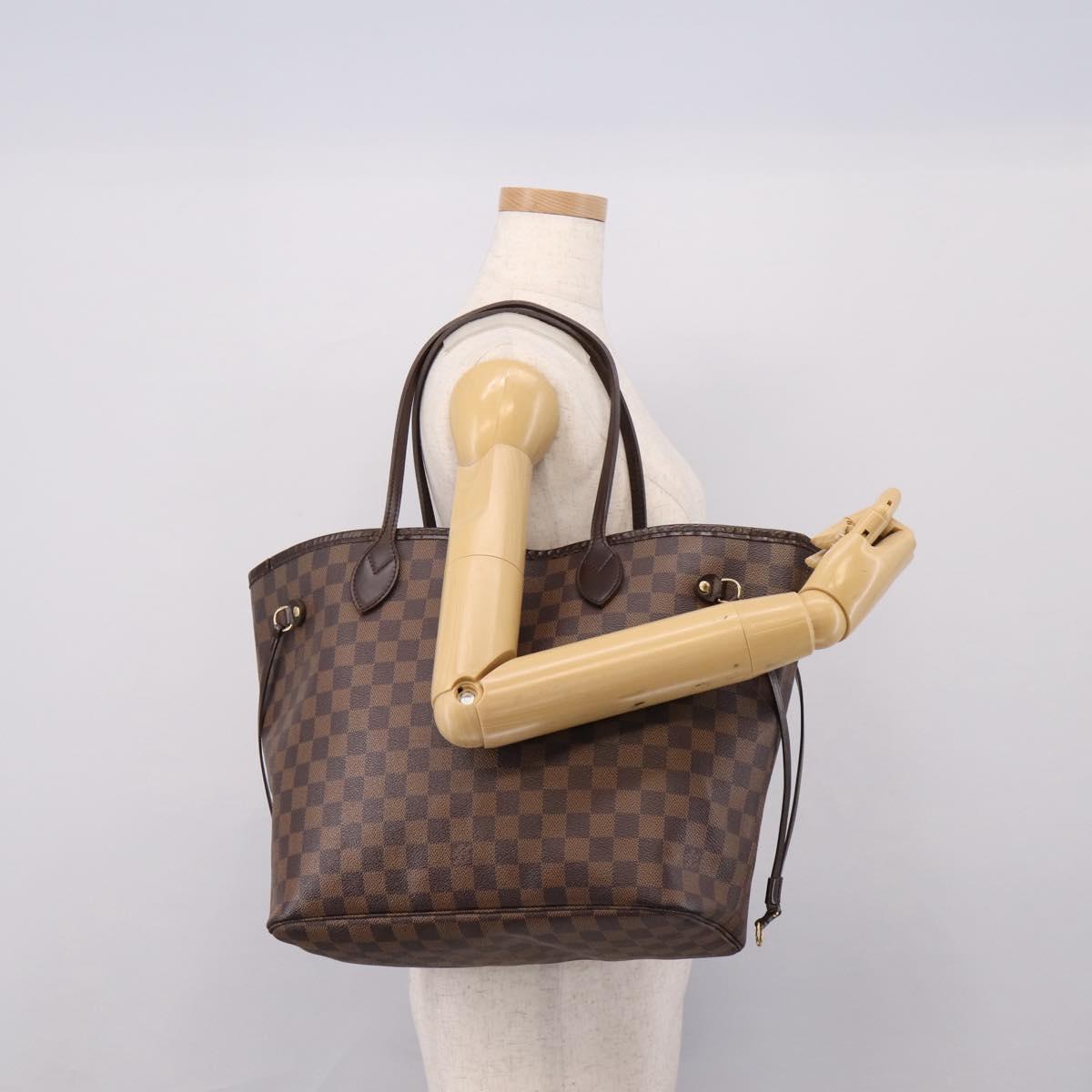 LOUIS VUITTON Damier Ebene Neverfull MM Tote Bag N51105 LV Auth 203271A