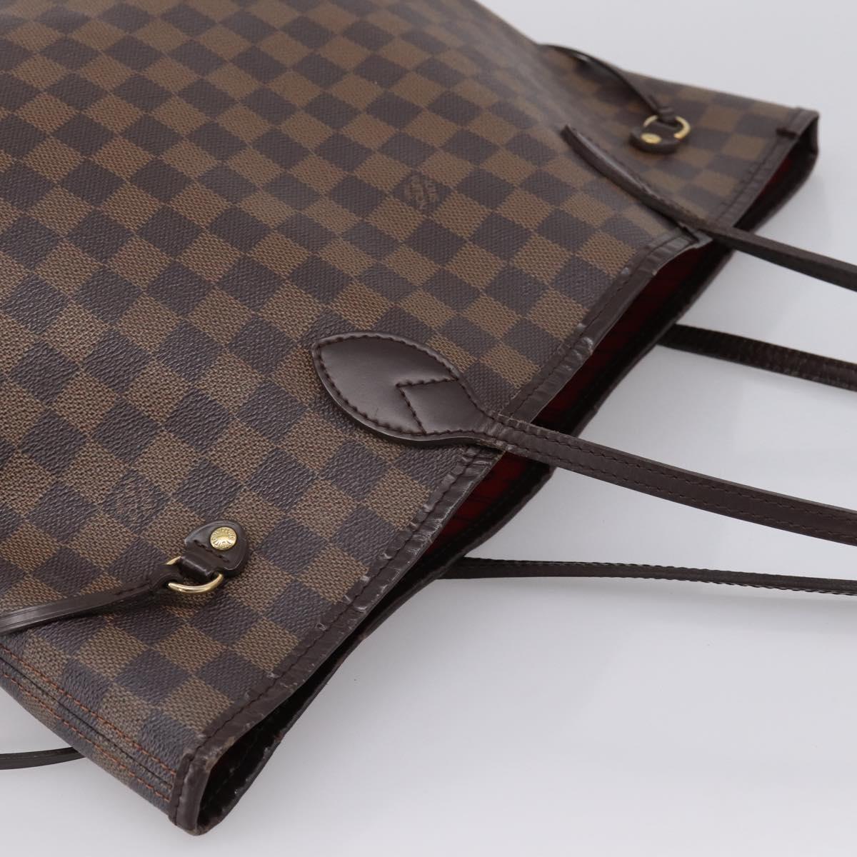 LOUIS VUITTON Damier Ebene Neverfull MM Tote Bag N51105 LV Auth 203271A