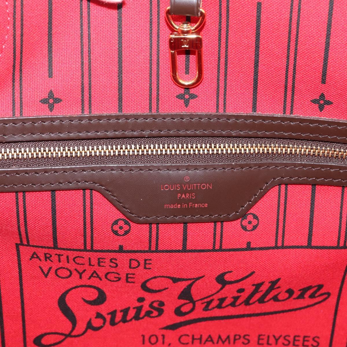 LOUIS VUITTON Damier Ebene Neverfull MM Tote Bag N51105 LV Auth 203272SAV