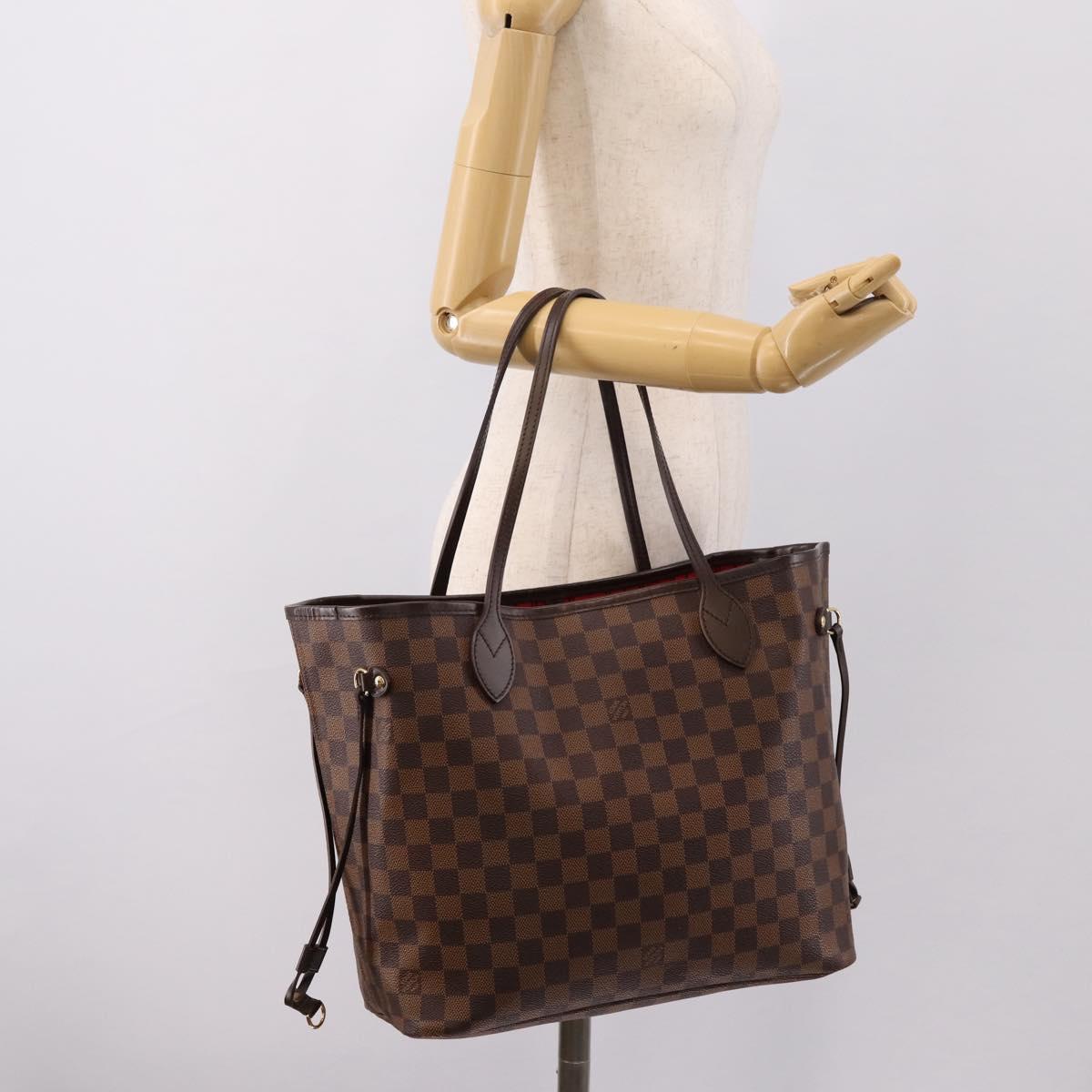 LOUIS VUITTON Damier Ebene Neverfull MM Tote Bag N51105 LV Auth 203272SAV