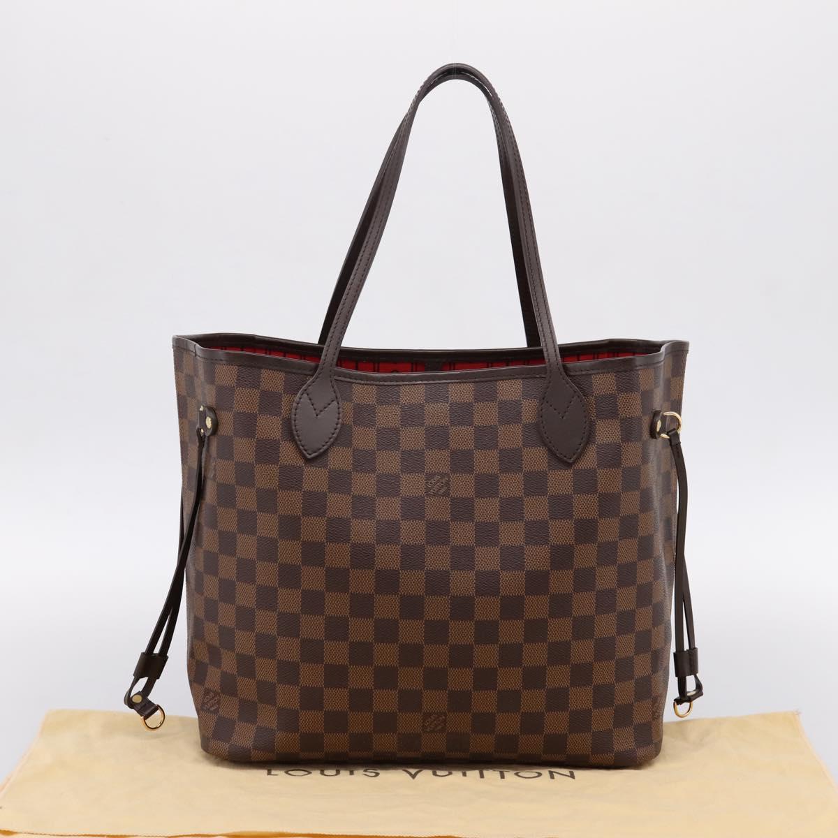 LOUIS VUITTON Damier Ebene Neverfull MM Tote Bag N51105 LV Auth 203272SAV