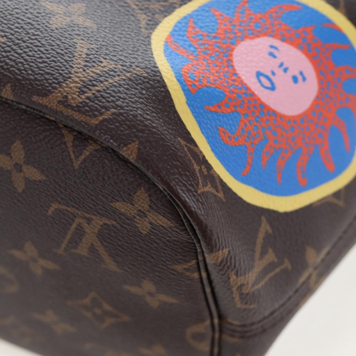 LOUIS VUITTON Yayoi Kusama Face Neverfull MM Tote Bag M46447 LV Auth 203277SAV