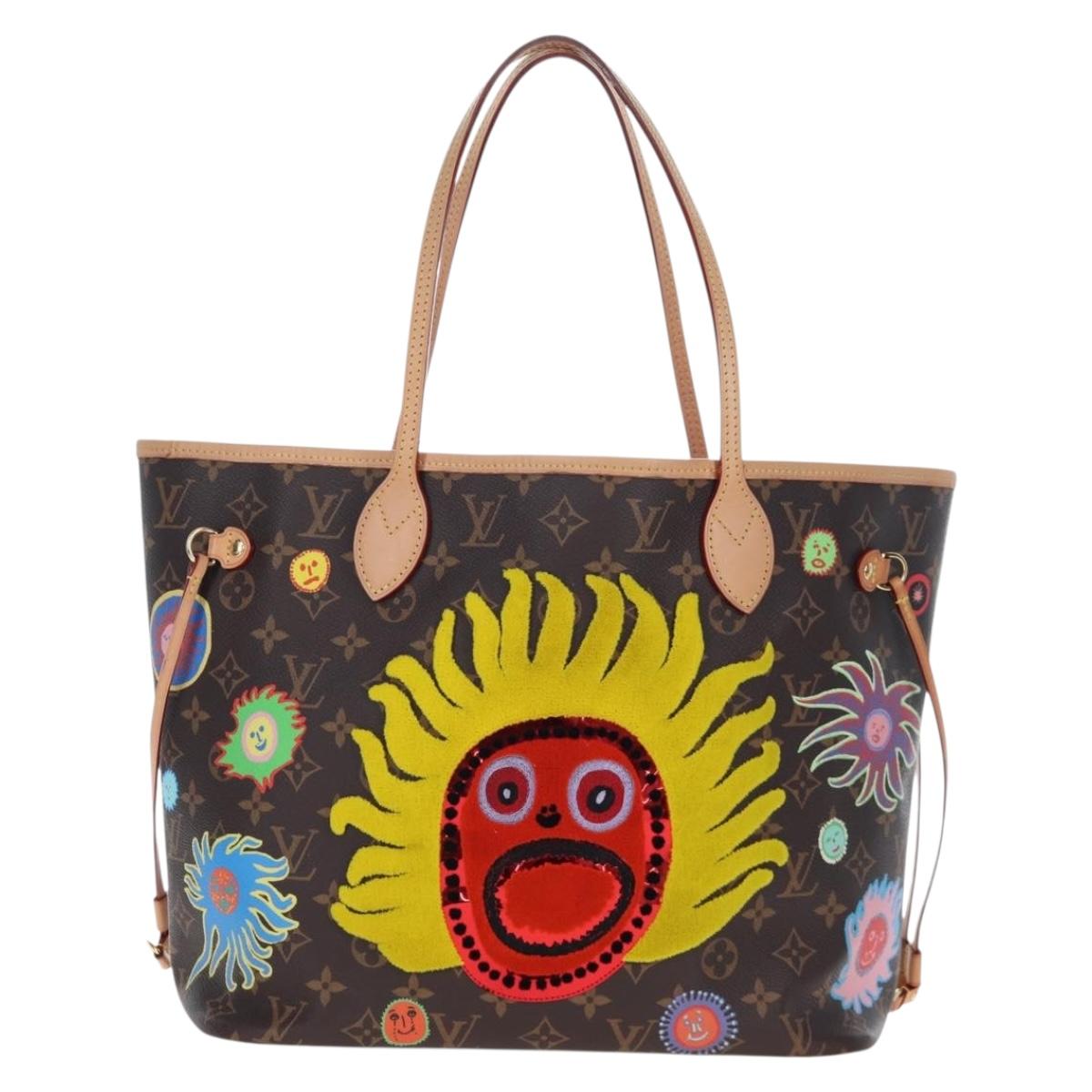 LOUIS VUITTON Yayoi Kusama Face Neverfull MM Tote Bag M46447 LV Auth 203277SAV