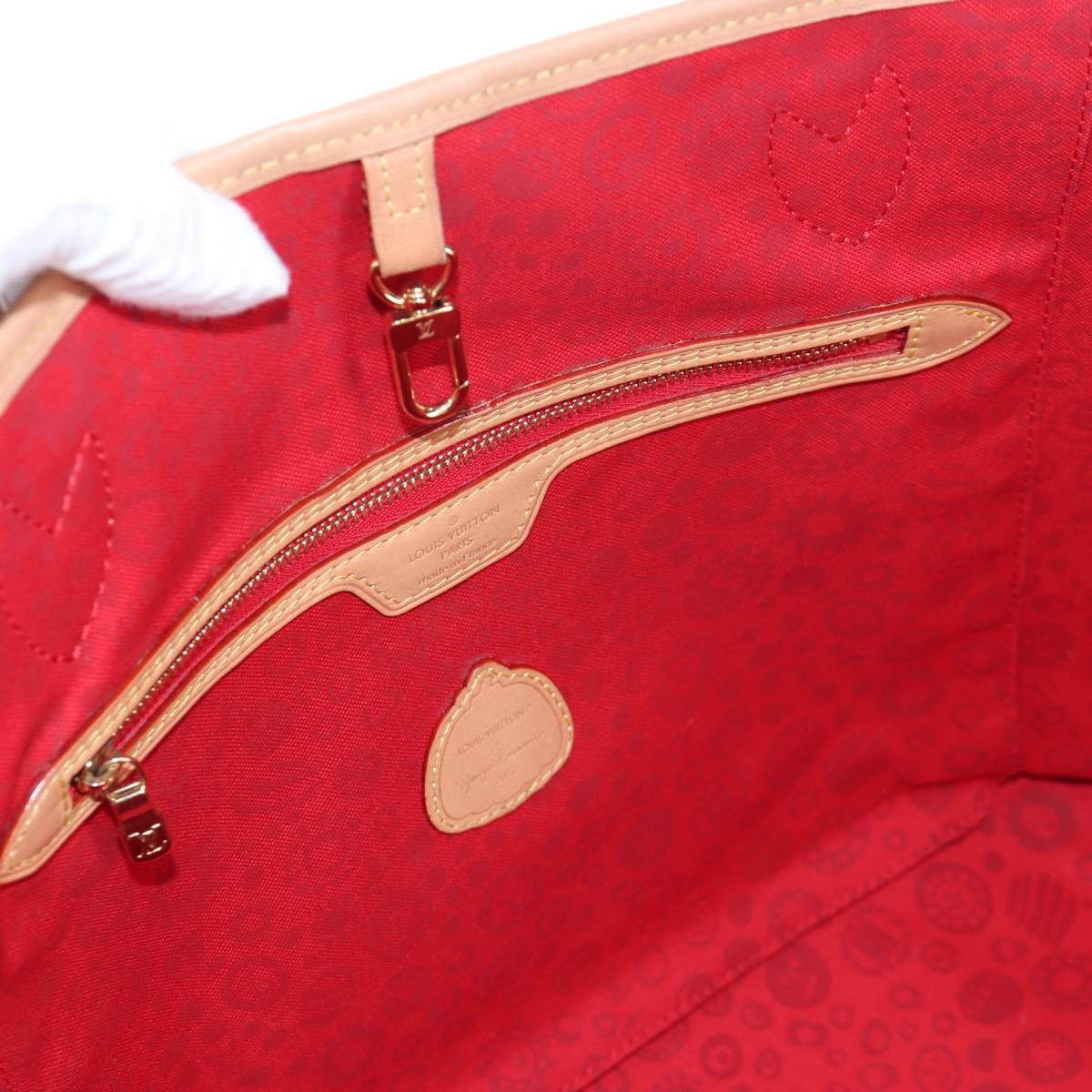 LOUIS VUITTON Yayoi Kusama Face Neverfull MM Tote Bag M46447 LV Auth 203277SAV