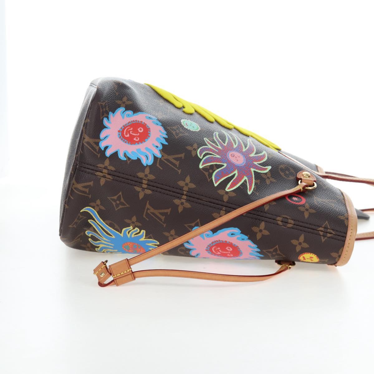 LOUIS VUITTON Yayoi Kusama Face Neverfull MM Tote Bag M46447 LV Auth 203277SAV