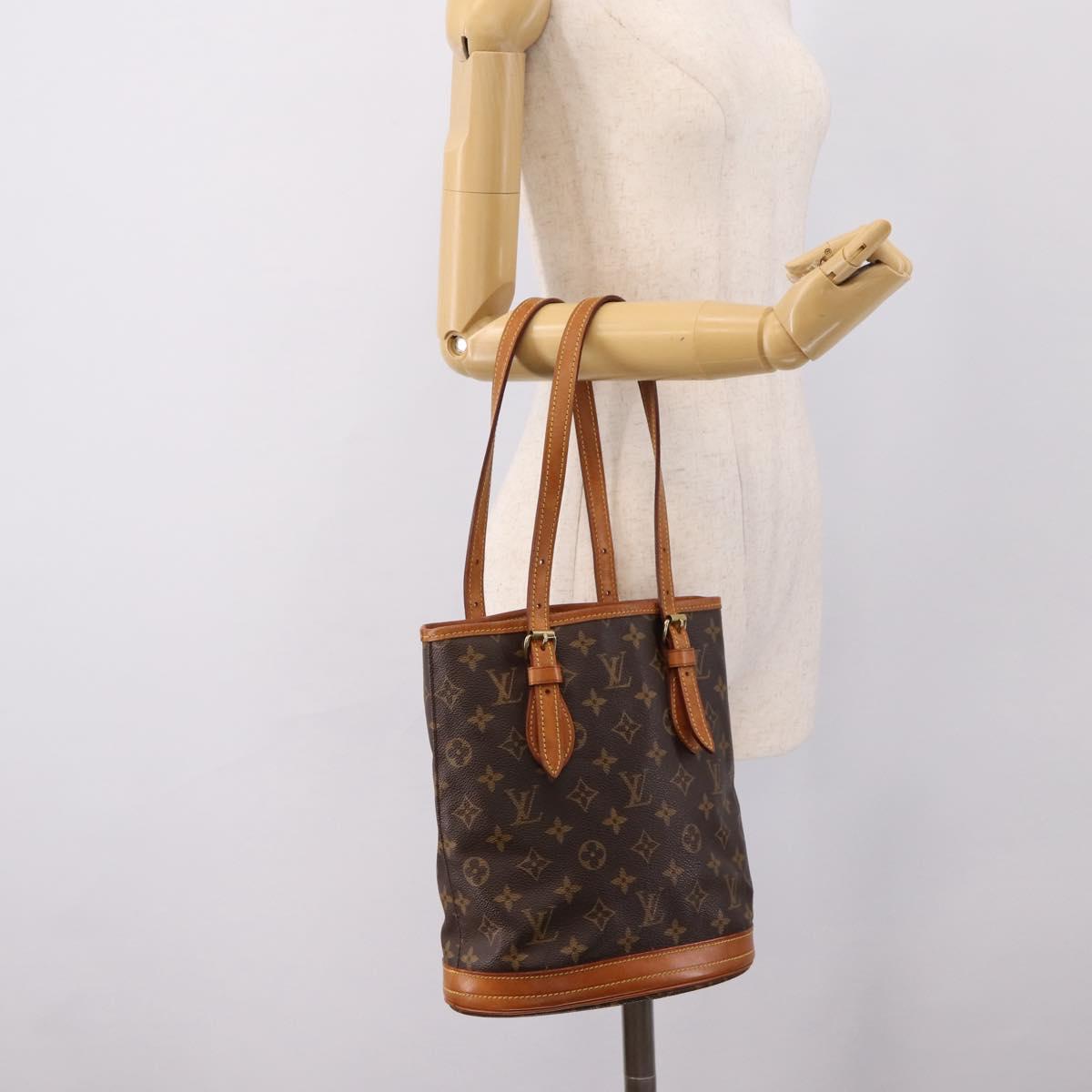 LOUIS VUITTON Monogram Bucket PM Shoulder Bag M42238 LV Auth 203278