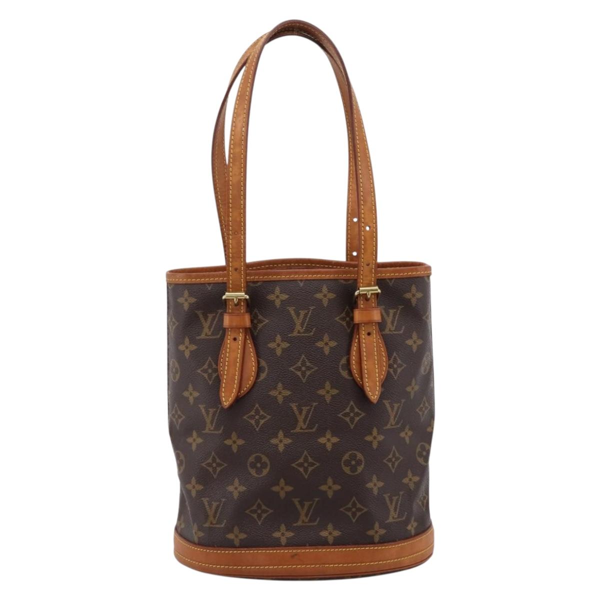 LOUIS VUITTON Monogram Bucket PM Shoulder Bag M42238 LV Auth 203278