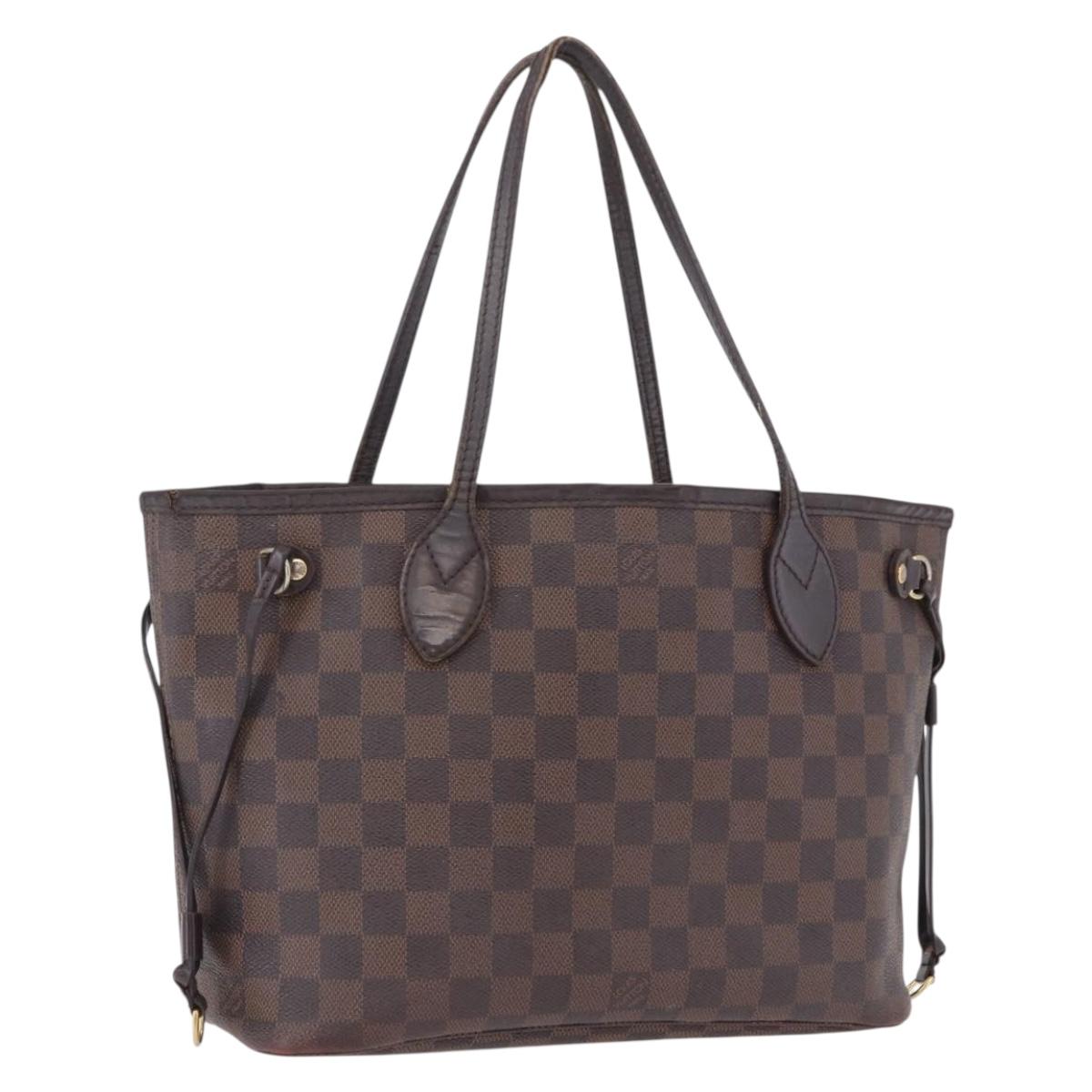 LOUIS VUITTON Damier Ebene Neverfull PM Tote Bag N51109 LV Auth 203282