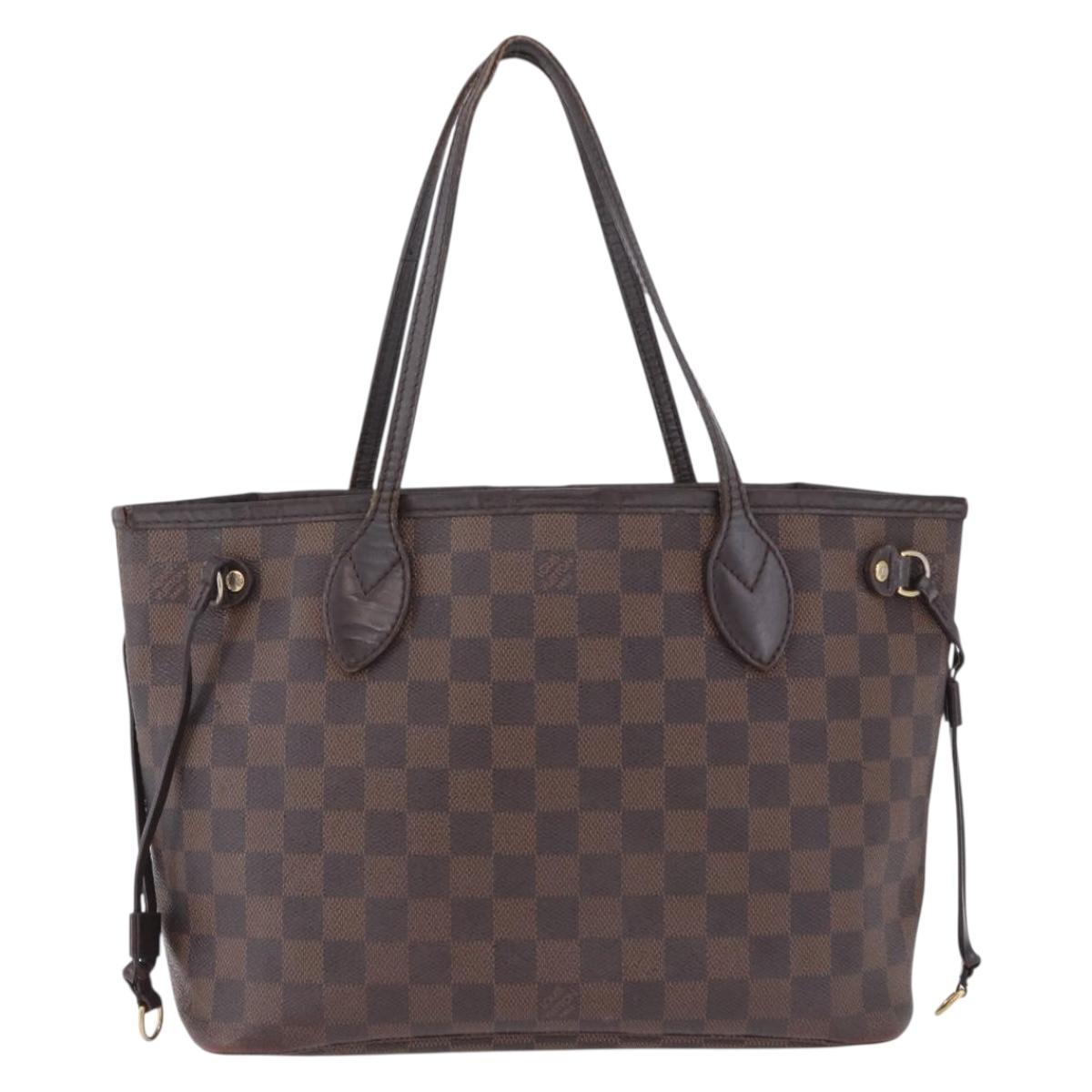 LOUIS VUITTON Damier Ebene Neverfull PM Tote Bag N51109 LV Auth 203282