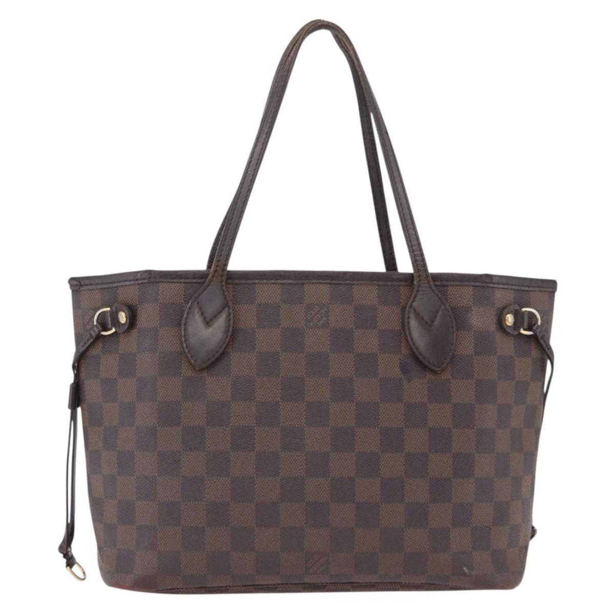 LOUIS VUITTON Damier Ebene Neverfull PM Tote Bag N51109 LV Auth 203282