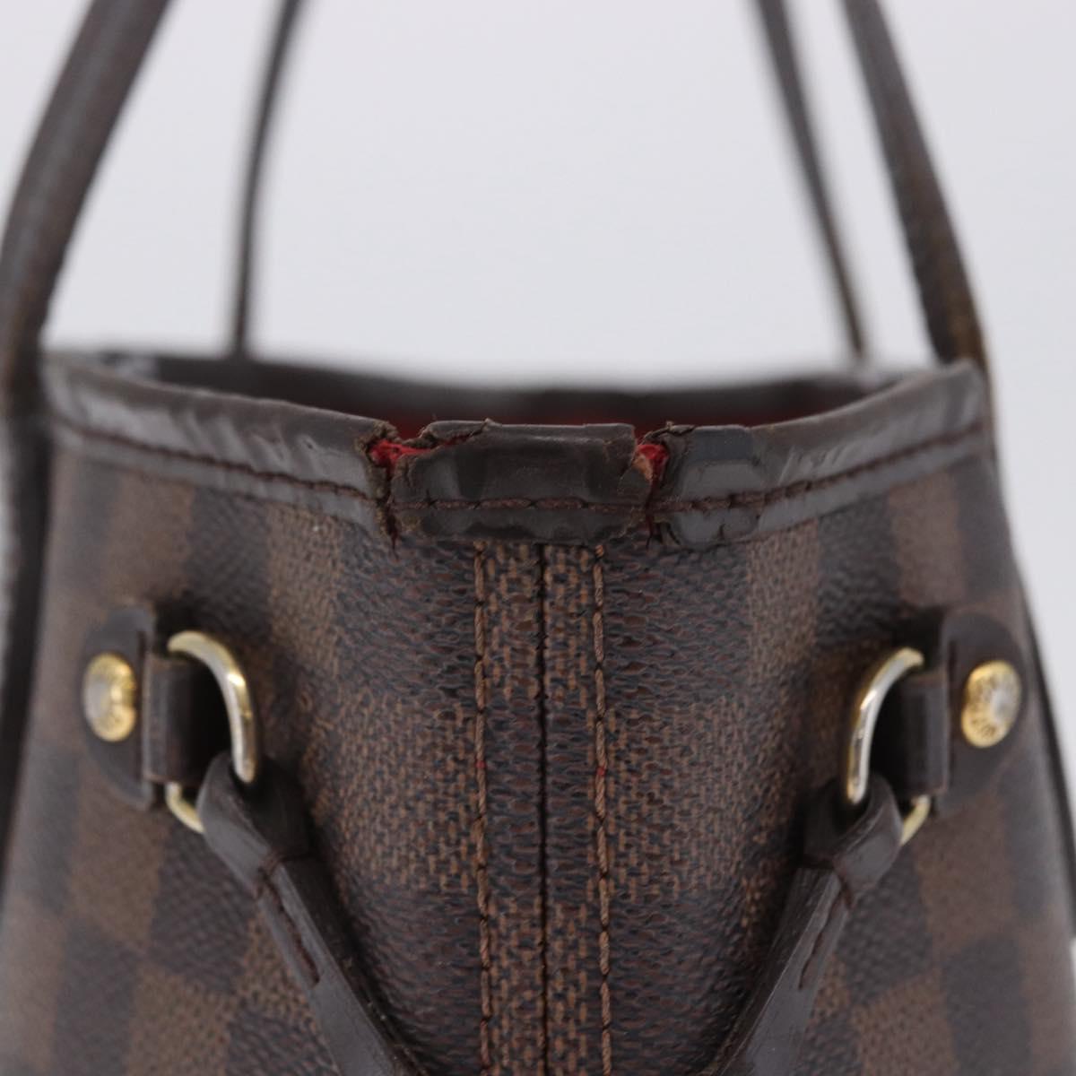 LOUIS VUITTON Damier Ebene Neverfull PM Tote Bag N51109 LV Auth 203282