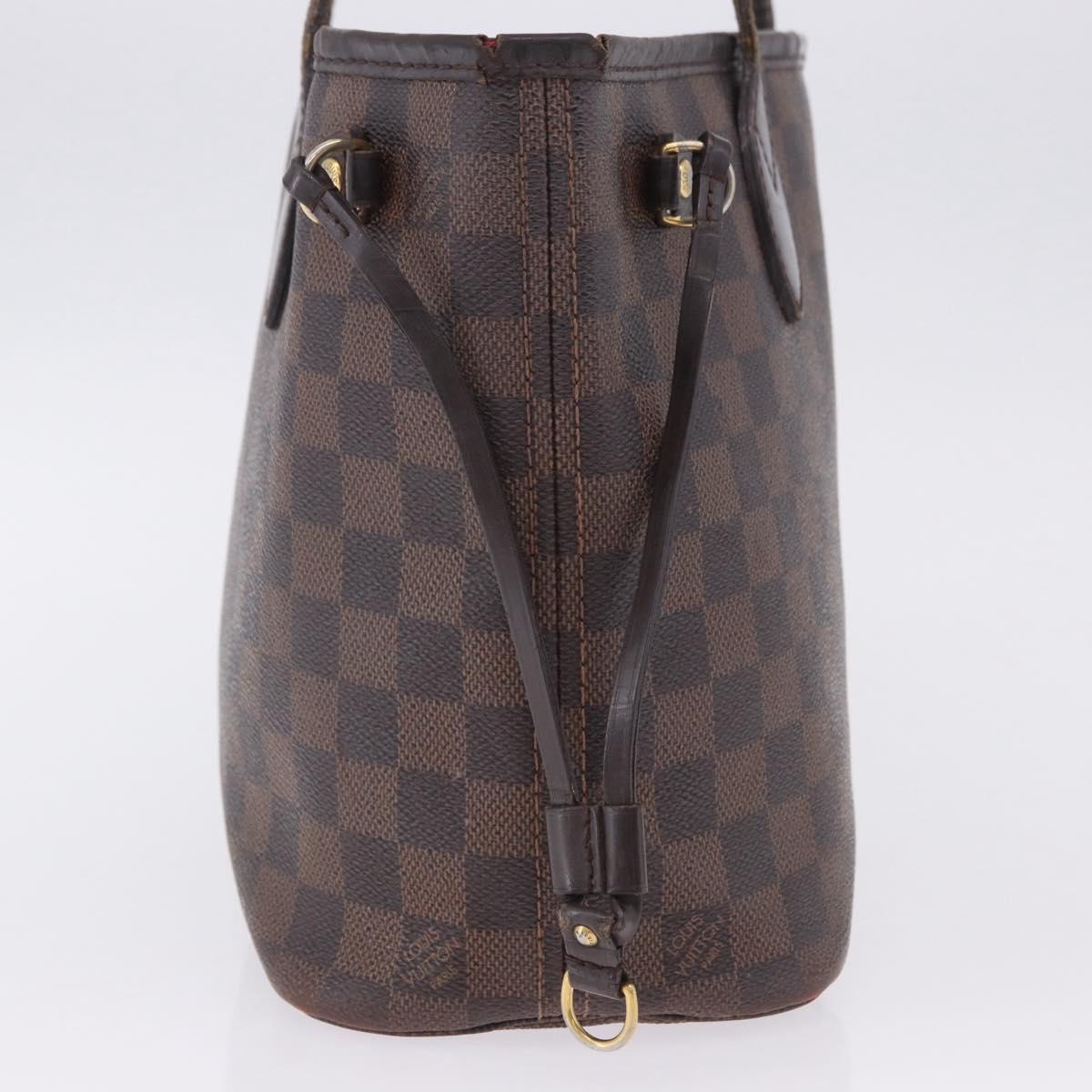 LOUIS VUITTON Damier Ebene Neverfull PM Tote Bag N51109 LV Auth 203282