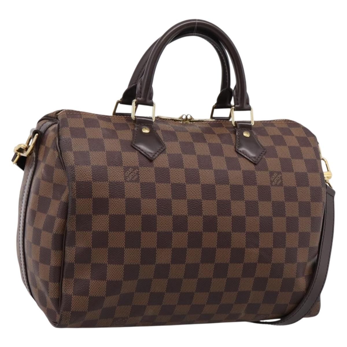 LOUIS VUITTON Damier Ebene Speedy Bandouliere30 Hand Bag N41367 LV Auth 203285V