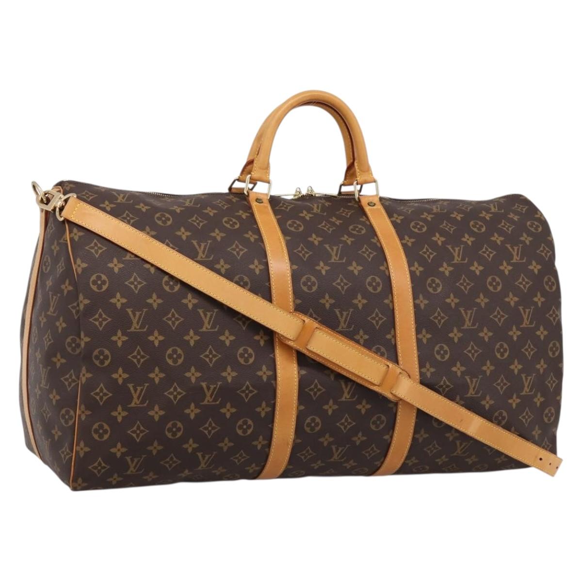 LOUIS VUITTON Monogram Keepall Bandouliere 60 Boston Bag M41412 LV Auth 203294V