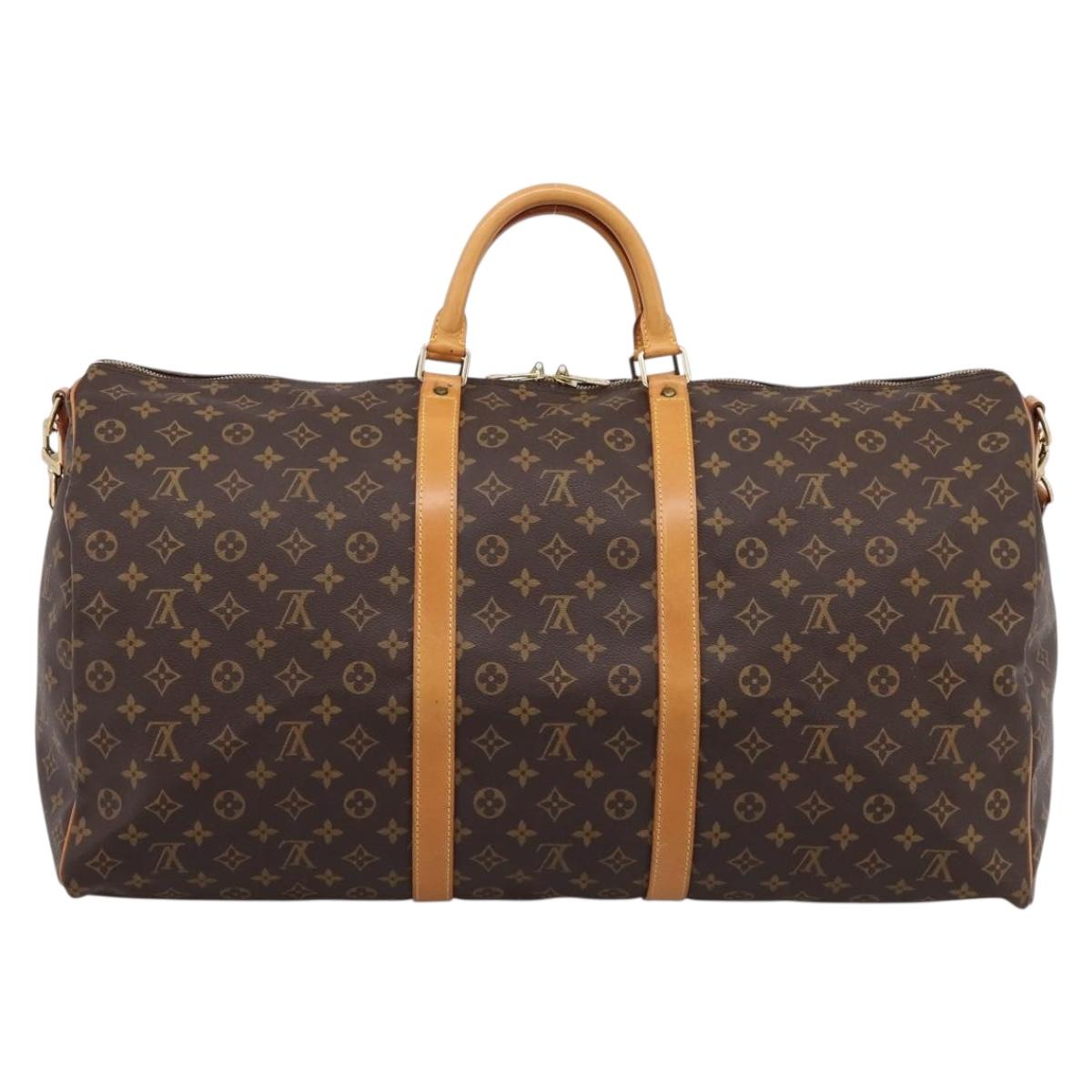 LOUIS VUITTON Monogram Keepall Bandouliere 60 Boston Bag M41412 LV Auth 203294V