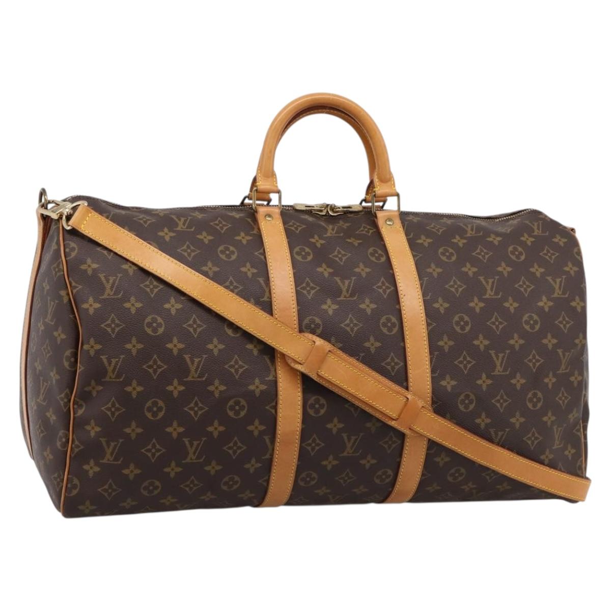 LOUIS VUITTON Monogram Keepall Bandouliere55 Boston Bag M41414 LV Auth 203295V