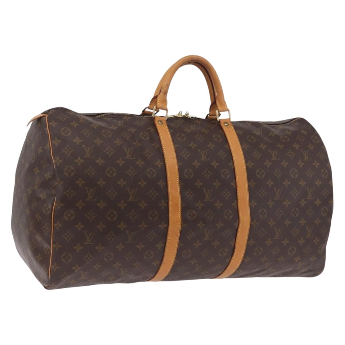 LOUIS VUITTON Monogram Keepall 60 Boston Bag M41422 LV Auth 203296A