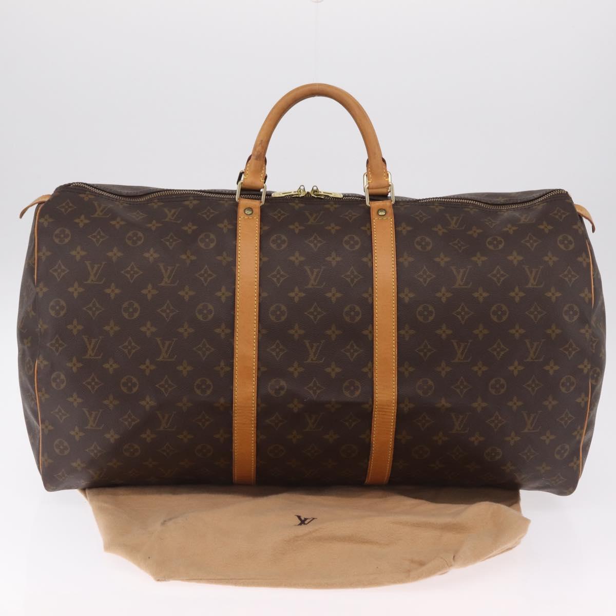 LOUIS VUITTON Monogram Keepall 60 Boston Bag M41422 LV Auth 203296A
