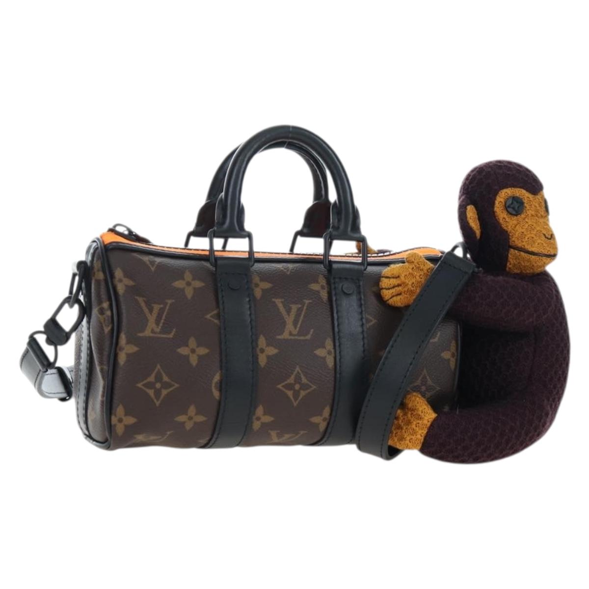 LOUIS VUITTON Monkey Puppet KeepallXS Boston Bag M80118 LV Auth 203309SM