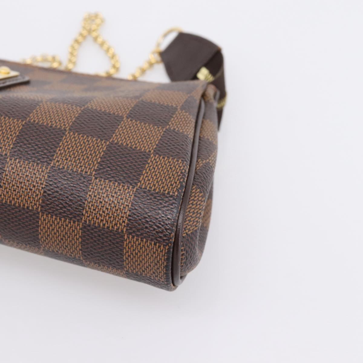 LOUIS VUITTON Damier Ebene Eva Shoulder Bag N55213 LV Auth 203310A
