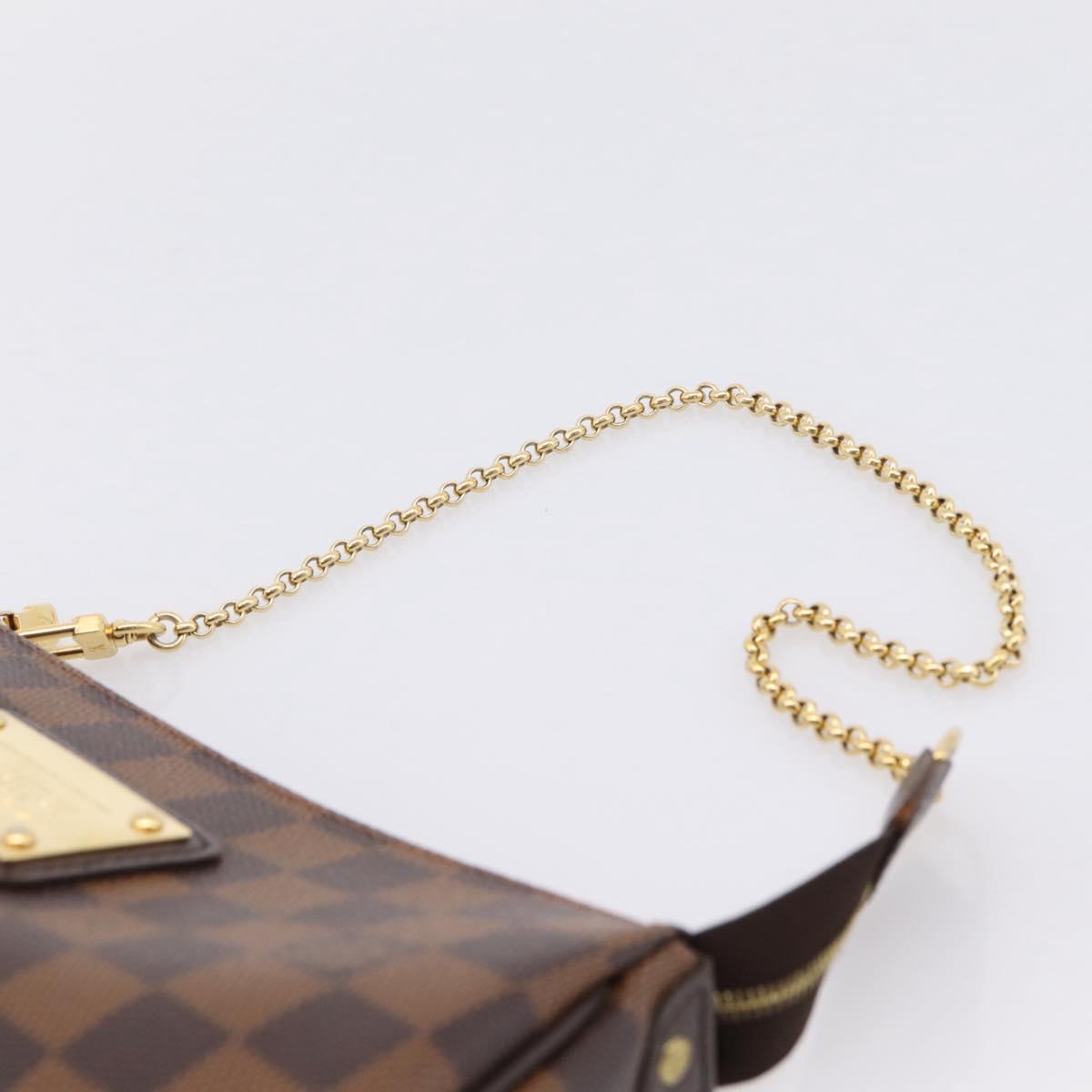 LOUIS VUITTON Damier Ebene Eva Shoulder Bag N55213 LV Auth 203310A