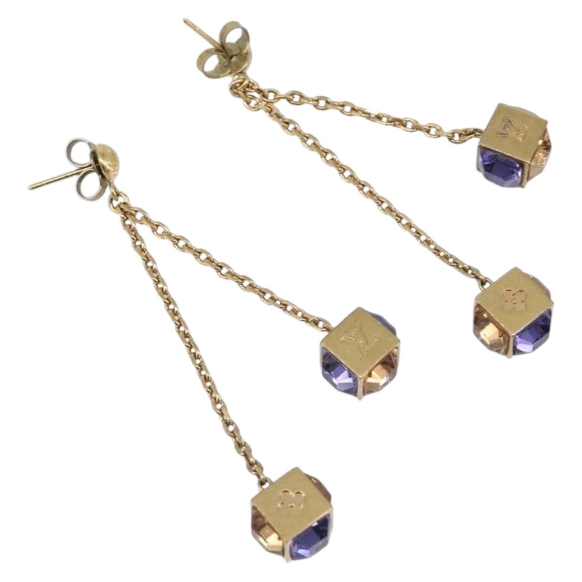 LOUIS VUITTON Pandan Gambling Pierce Metal Gold M66059 LV Auth 203318