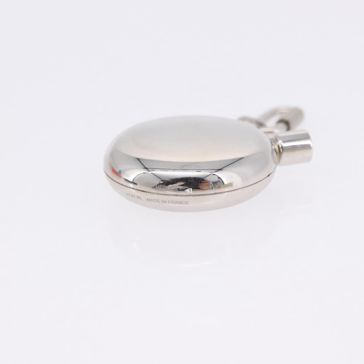 HERMES Perfume Bottle Charm Metal Silver Auth 203319