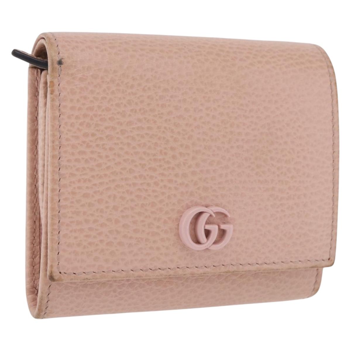 GUCCI Bifold Wallet Leather Pink Silver 598587 Auth 203325