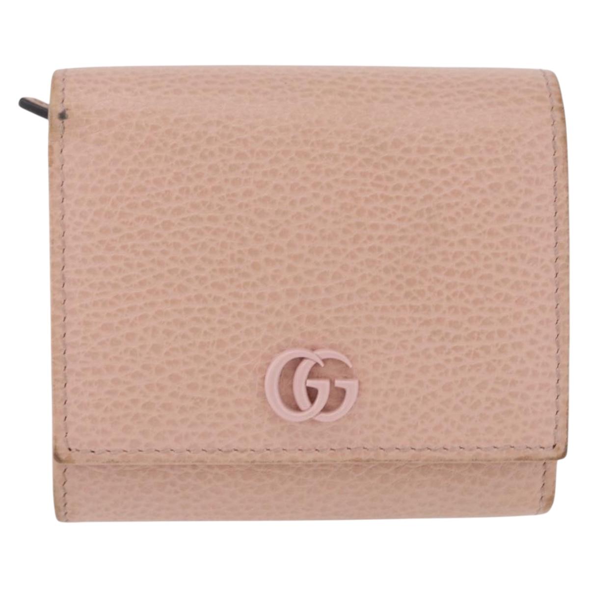 GUCCI Bifold Wallet Leather Pink Silver 598587 Auth 203325