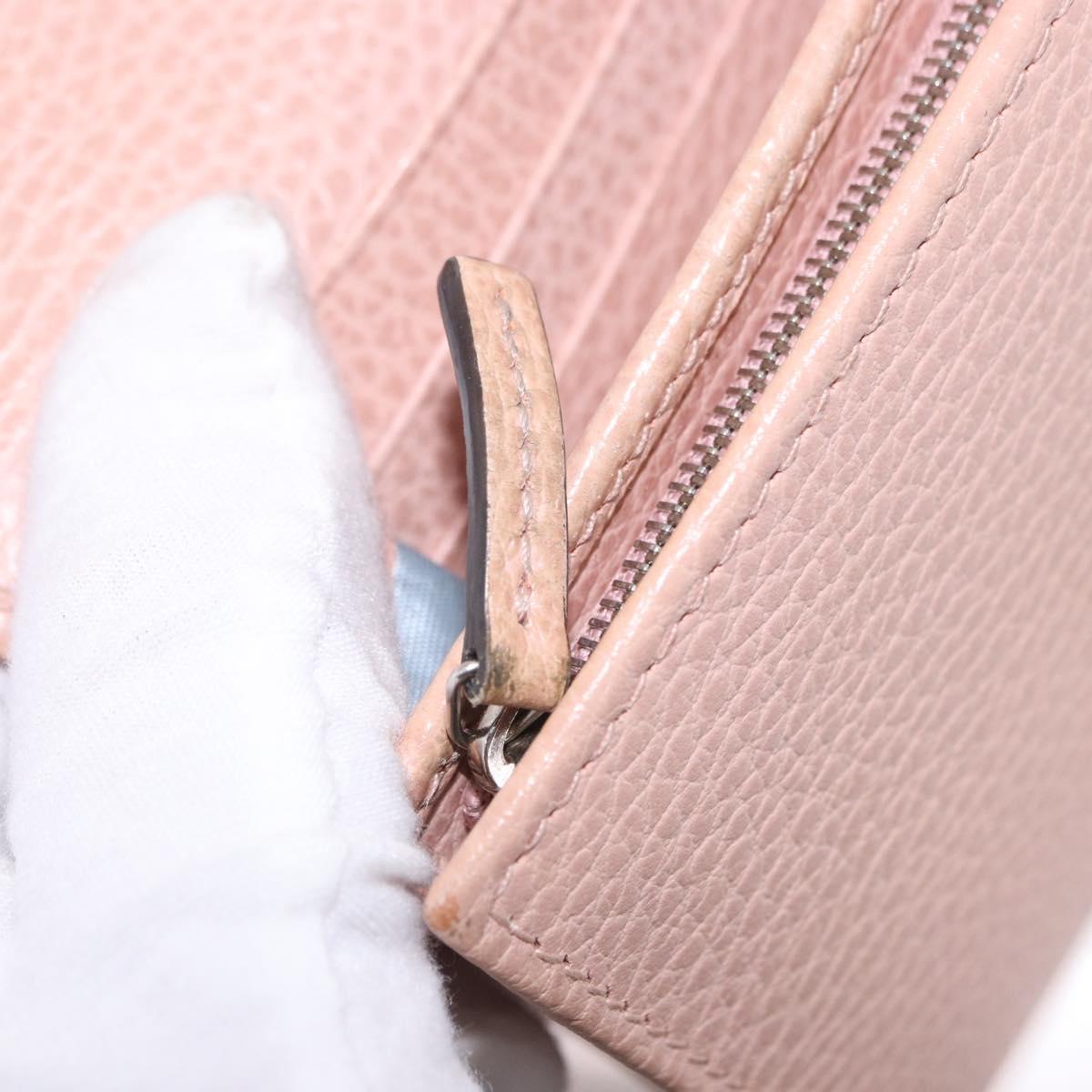 GUCCI Bifold Wallet Leather Pink Silver 598587 Auth 203325