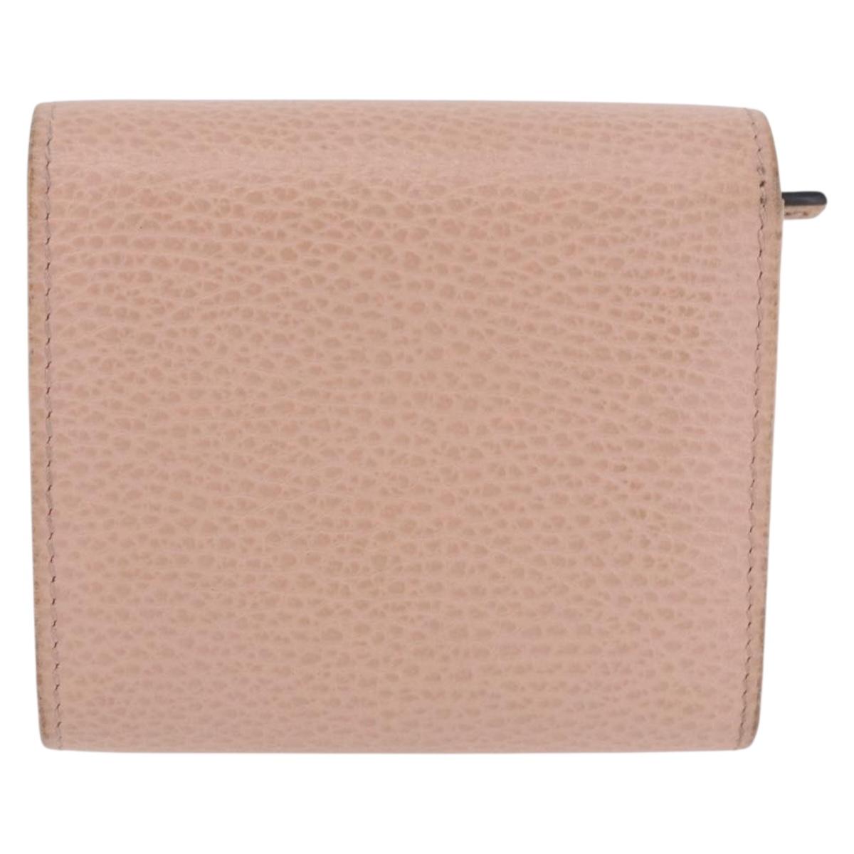 GUCCI Bifold Wallet Leather Pink Silver 598587 Auth 203325