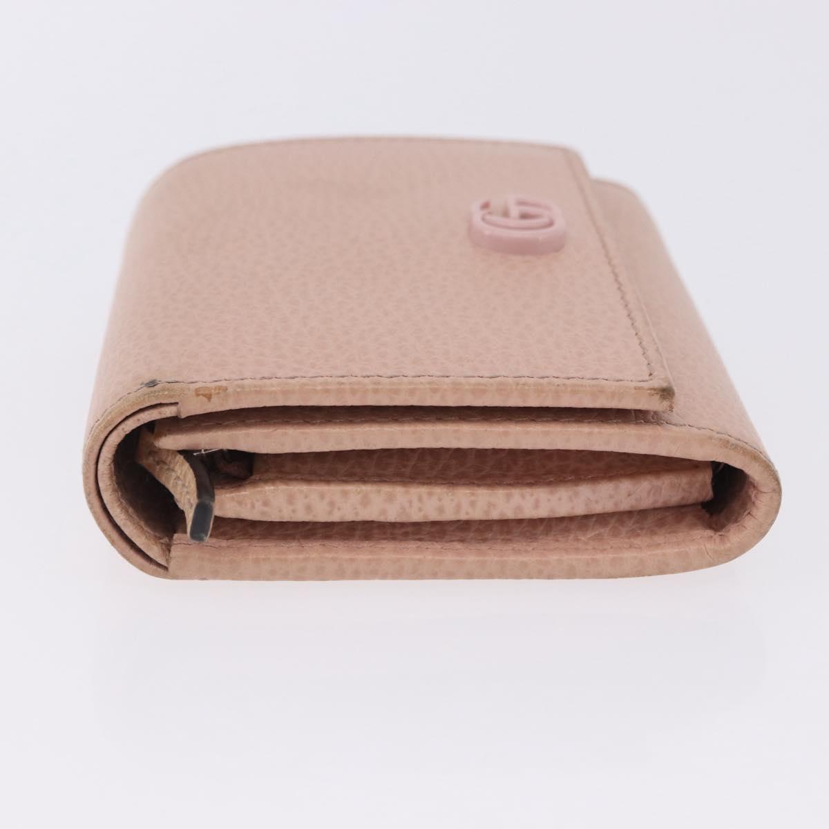 GUCCI Bifold Wallet Leather Pink Silver 598587 Auth 203325