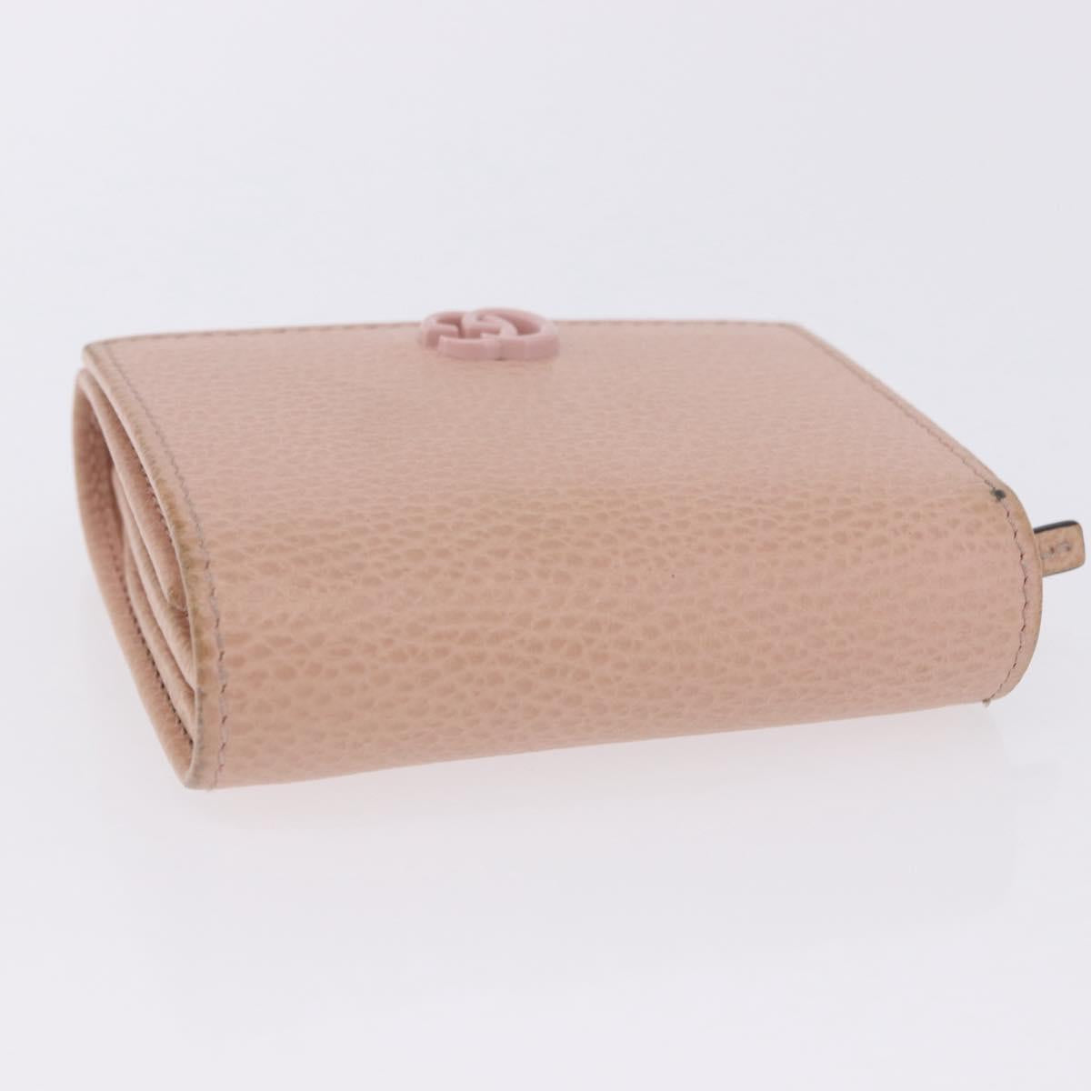 GUCCI Bifold Wallet Leather Pink Silver 598587 Auth 203325