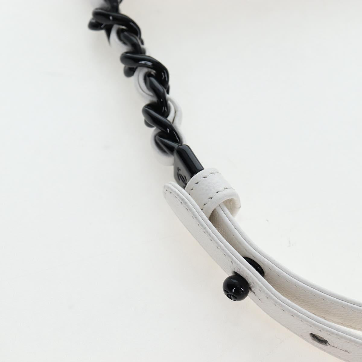 CHANEL Matelasse Chain Waist Bag Caviar Skin White CC Auth 203326M