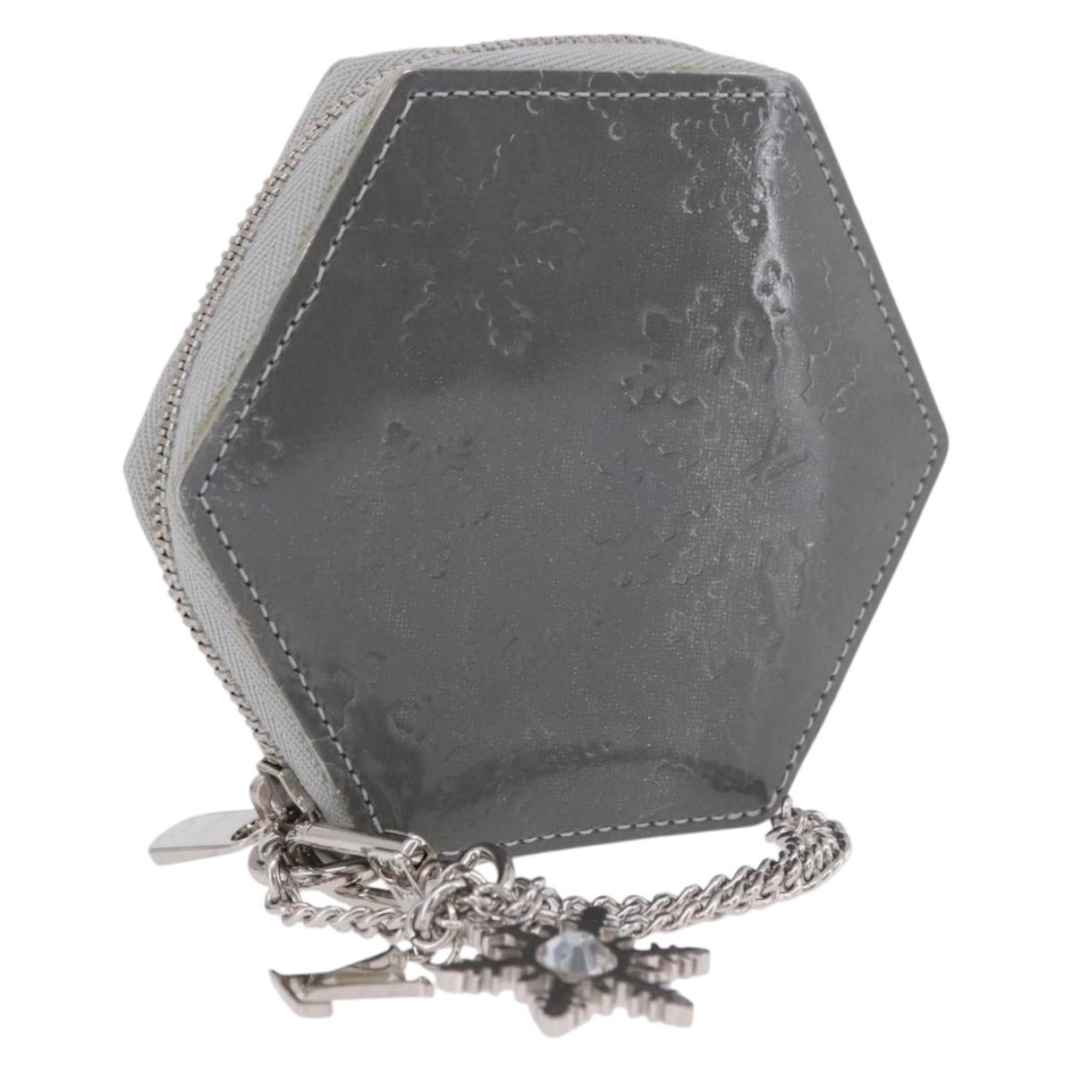 LOUIS VUITTON Vernis Porte Monnaie Flocon Coin Purse Gray M58218 LV Auth 203328M