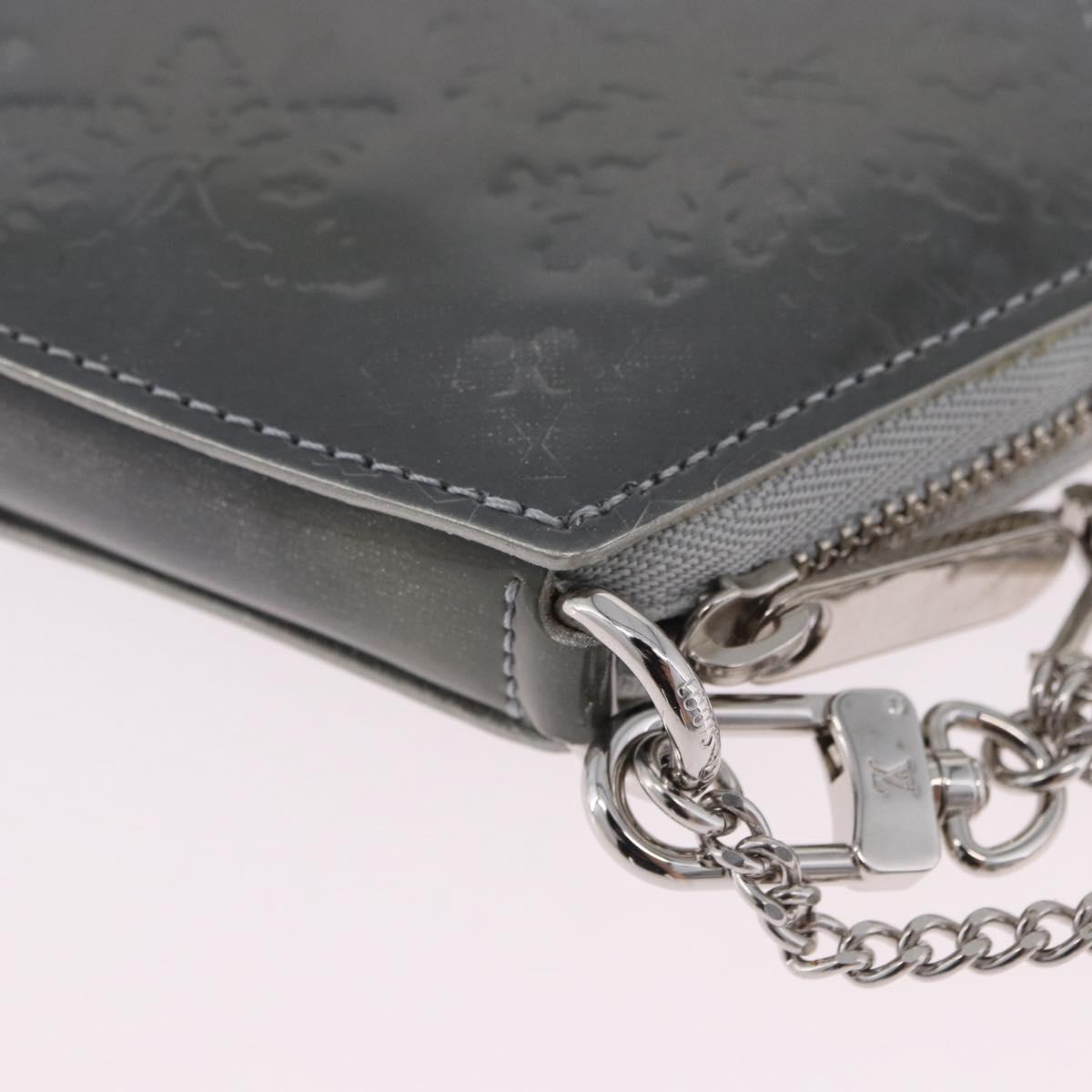 LOUIS VUITTON Vernis Porte Monnaie Flocon Coin Purse Gray M58218 LV Auth 203328M