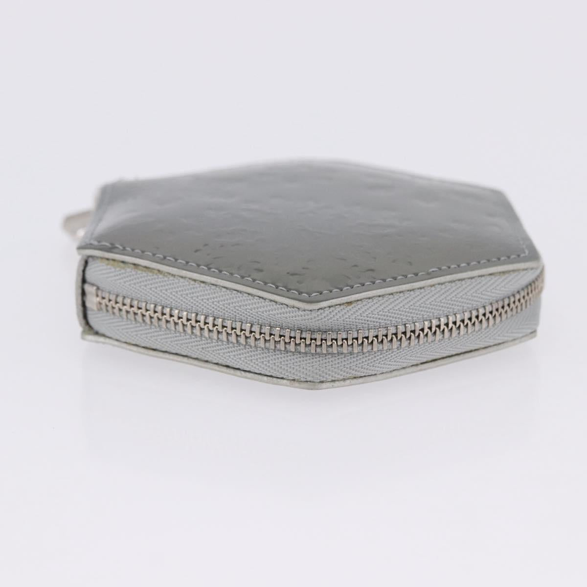 LOUIS VUITTON Vernis Porte Monnaie Flocon Coin Purse Gray M58218 LV Auth 203328M