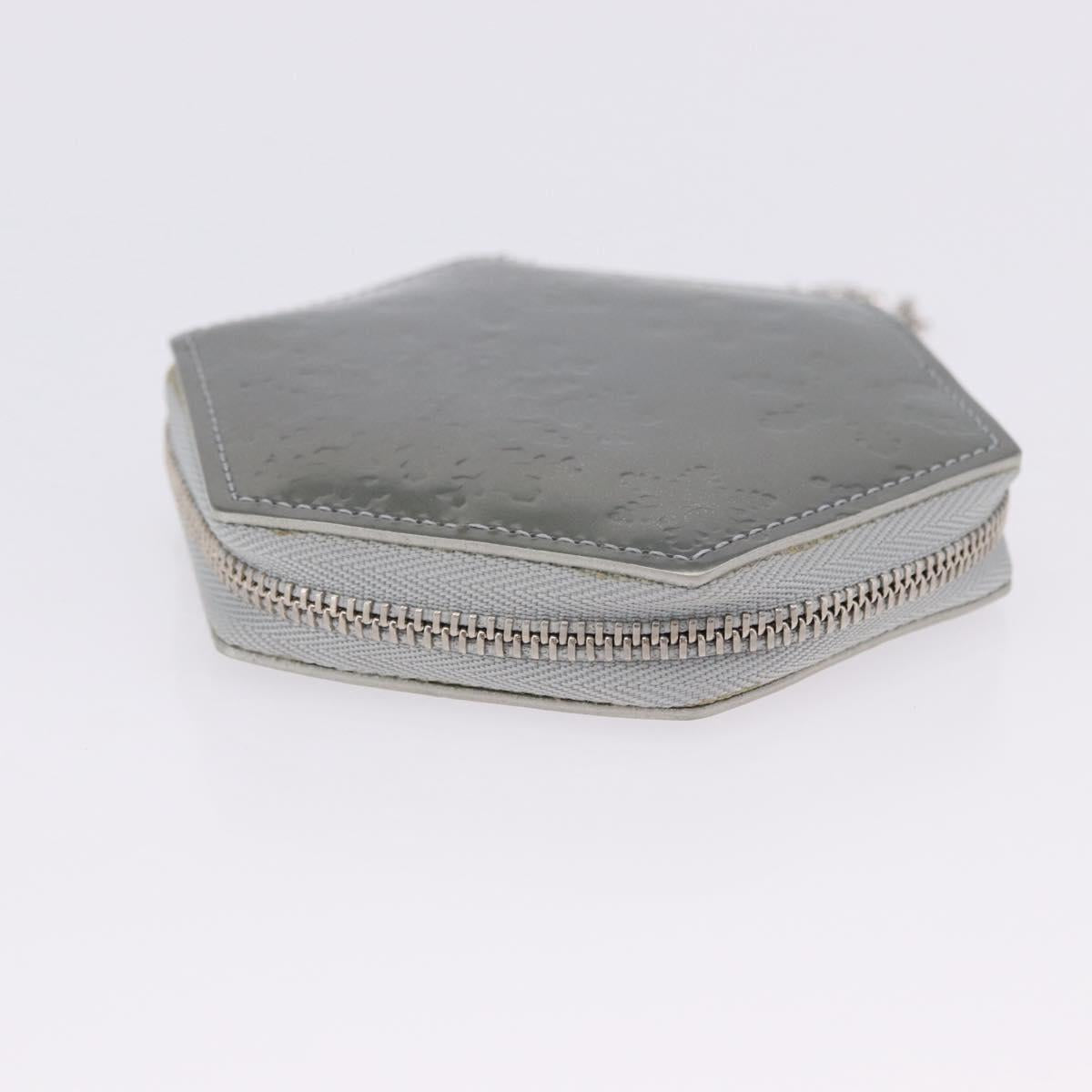 LOUIS VUITTON Vernis Porte Monnaie Flocon Coin Purse Gray M58218 LV Auth 203328M