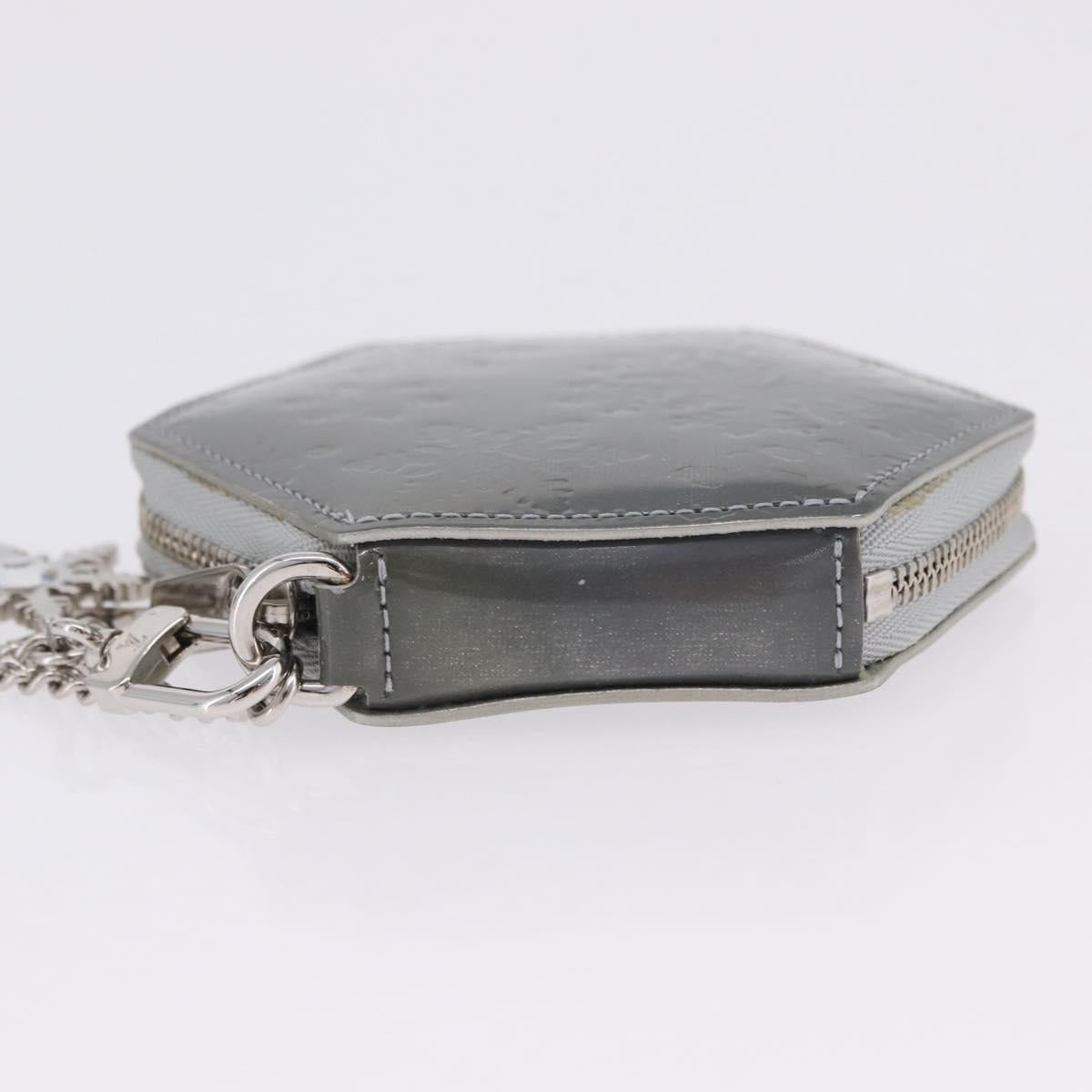 LOUIS VUITTON Vernis Porte Monnaie Flocon Coin Purse Gray M58218 LV Auth 203328M