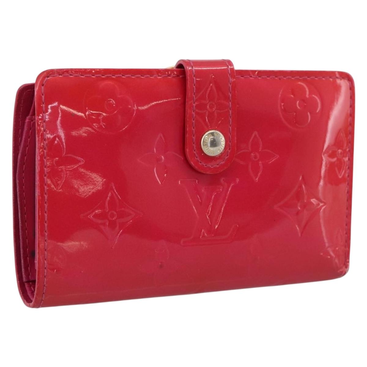 LOUIS VUITTON Vernis PortefeuilleViennois Wallet Fuchsia M91254 LV Auth 203329