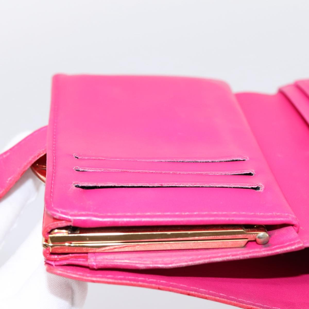 LOUIS VUITTON Vernis PortefeuilleViennois Wallet Fuchsia M91254 LV Auth 203329