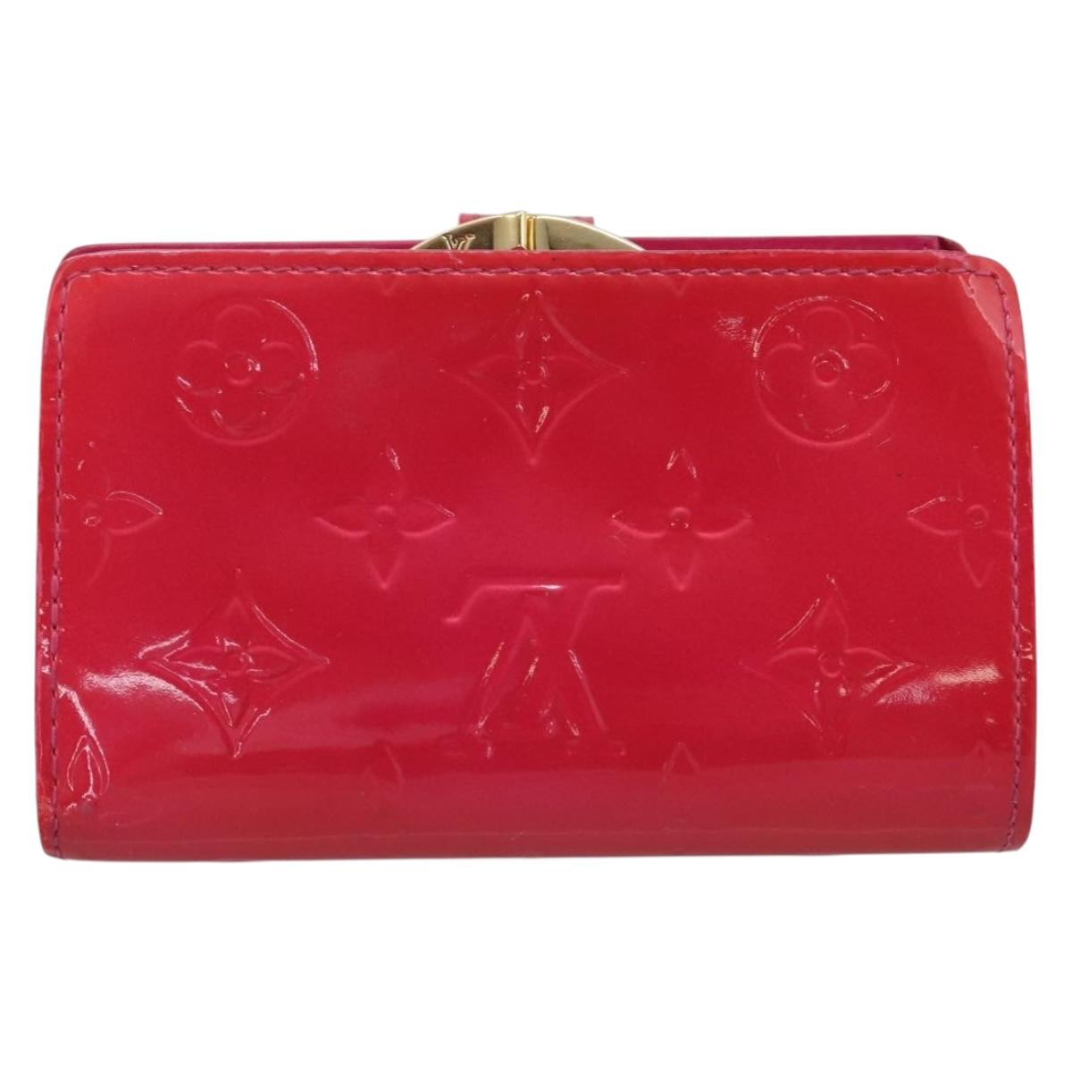 LOUIS VUITTON Vernis PortefeuilleViennois Wallet Fuchsia M91254 LV Auth 203329
