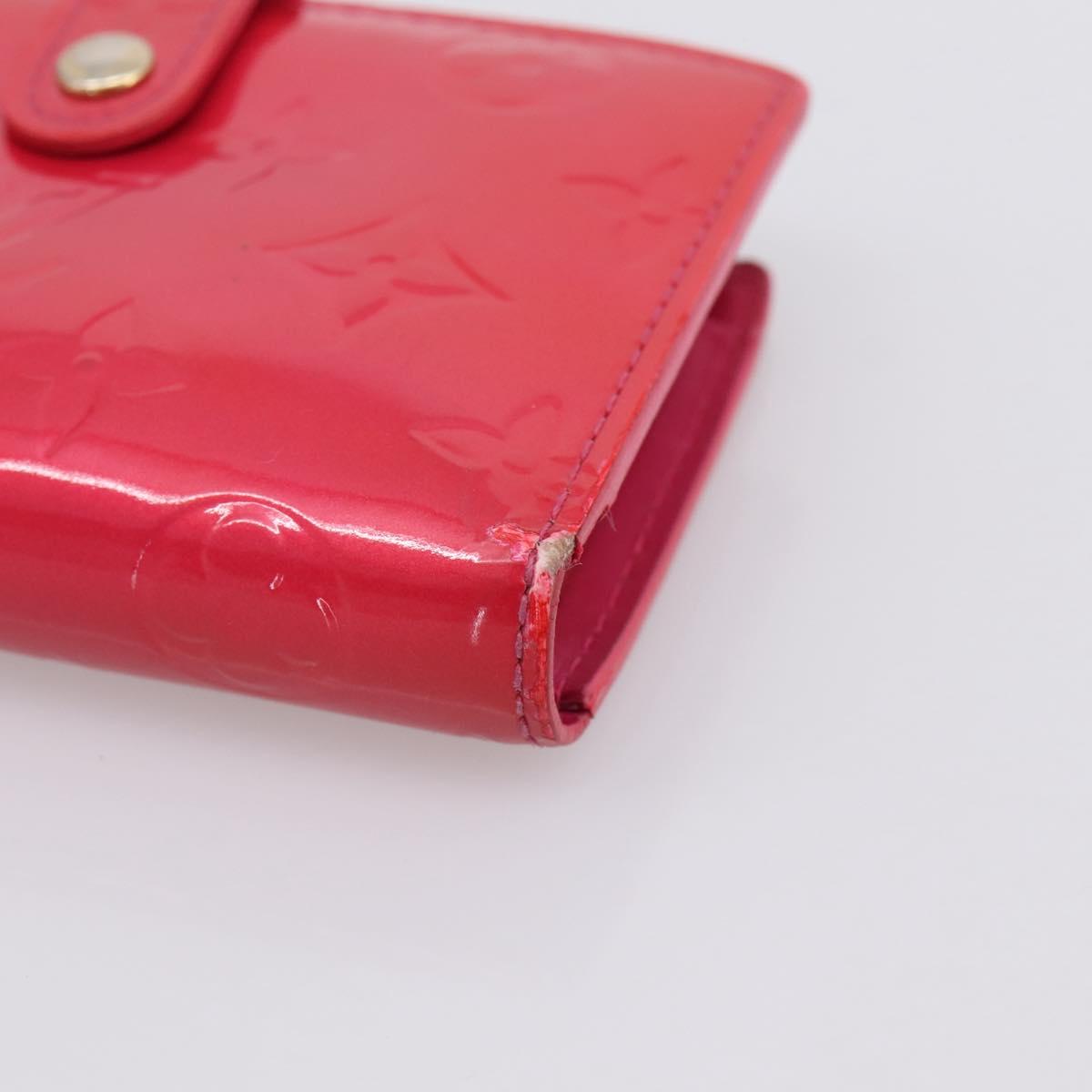 LOUIS VUITTON Vernis PortefeuilleViennois Wallet Fuchsia M91254 LV Auth 203329