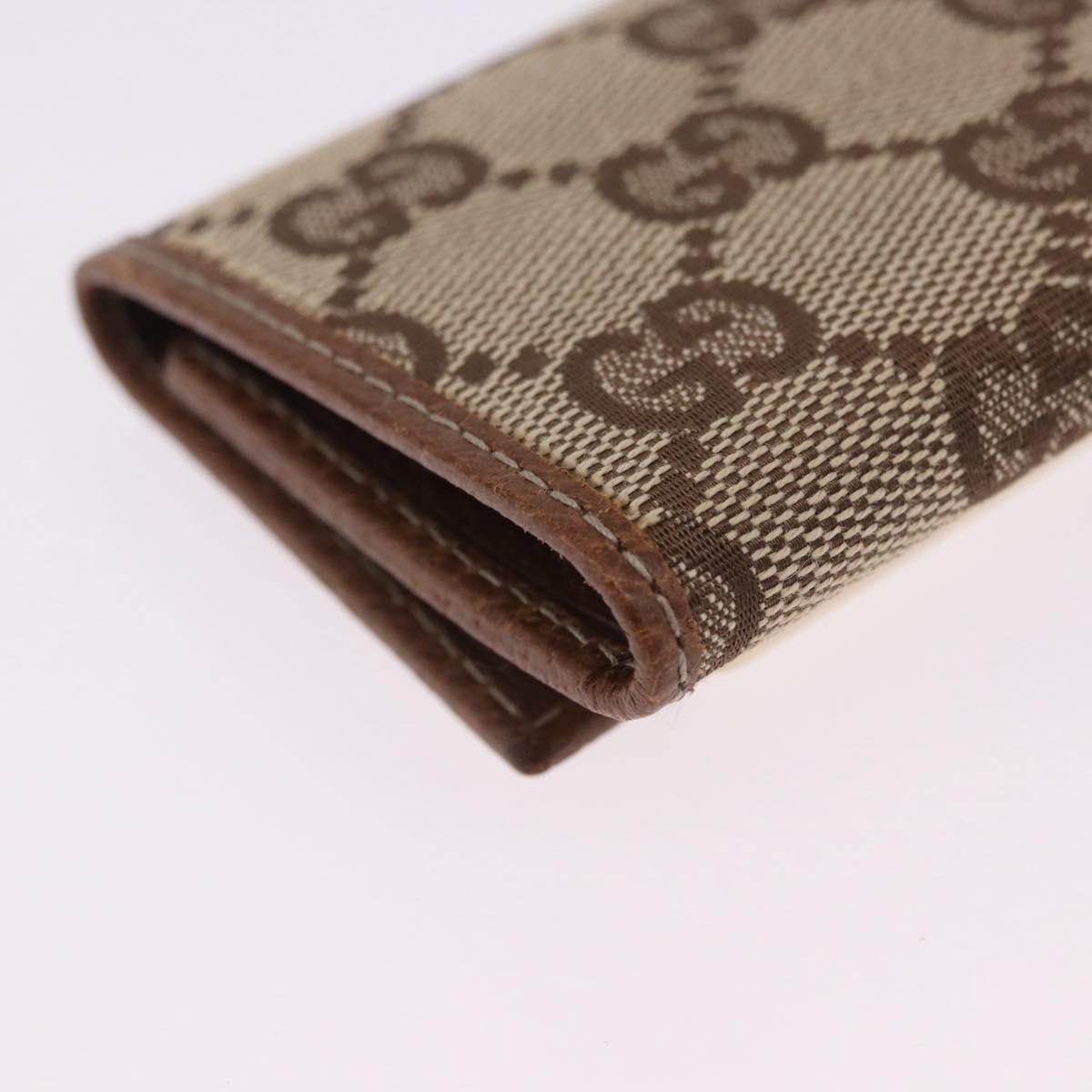 GUCCI GG Canvas Key Case Beige Gold 127048 Auth 203330V