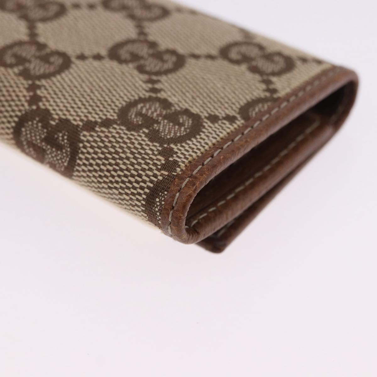 GUCCI GG Canvas Key Case Beige Gold 127048 Auth 203330V