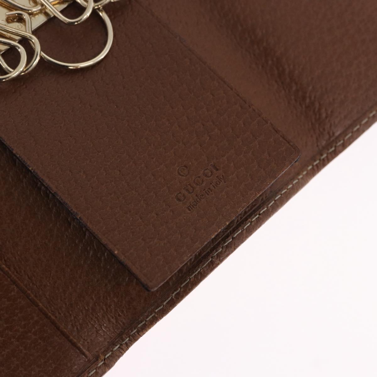 GUCCI GG Canvas Key Case Beige Gold 127048 Auth 203330V