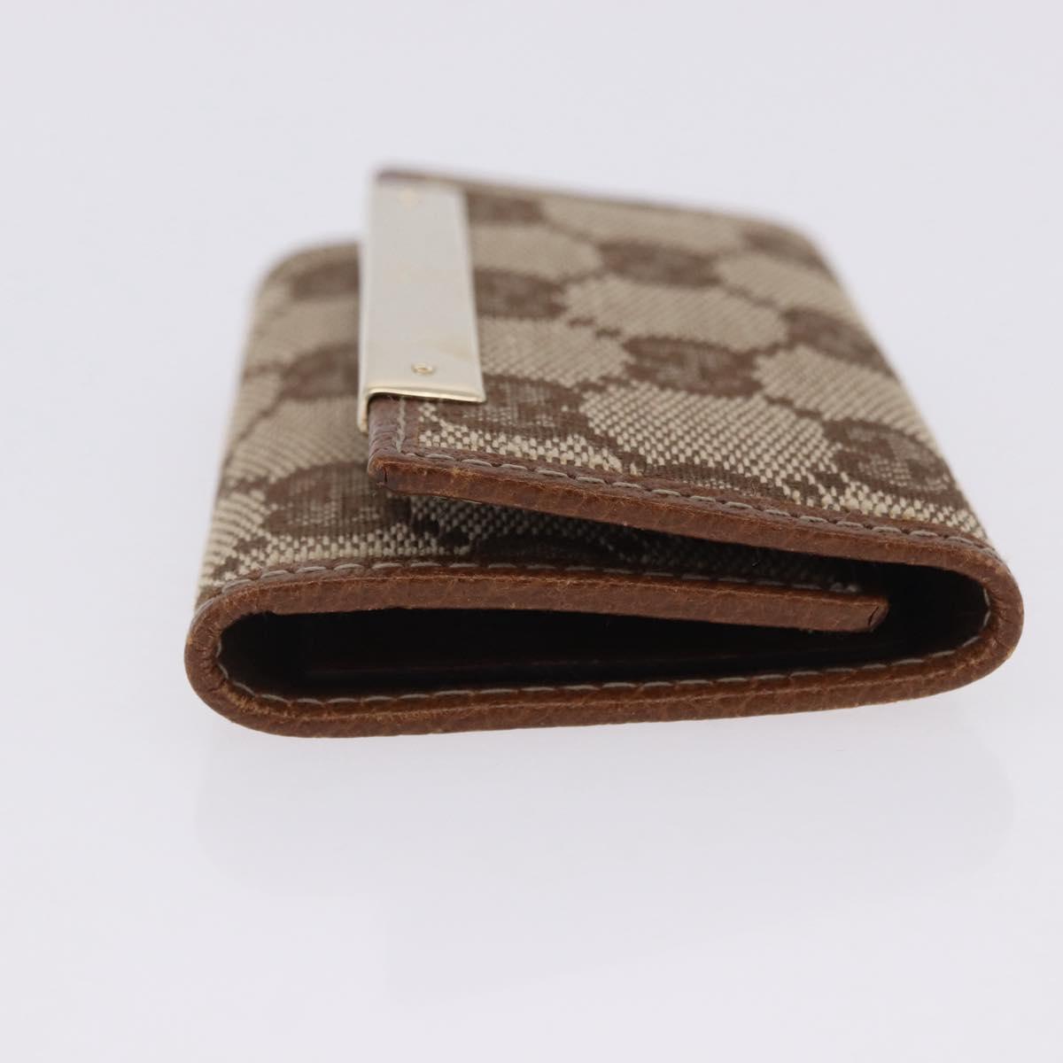 GUCCI GG Canvas Key Case Beige Gold 127048 Auth 203330V